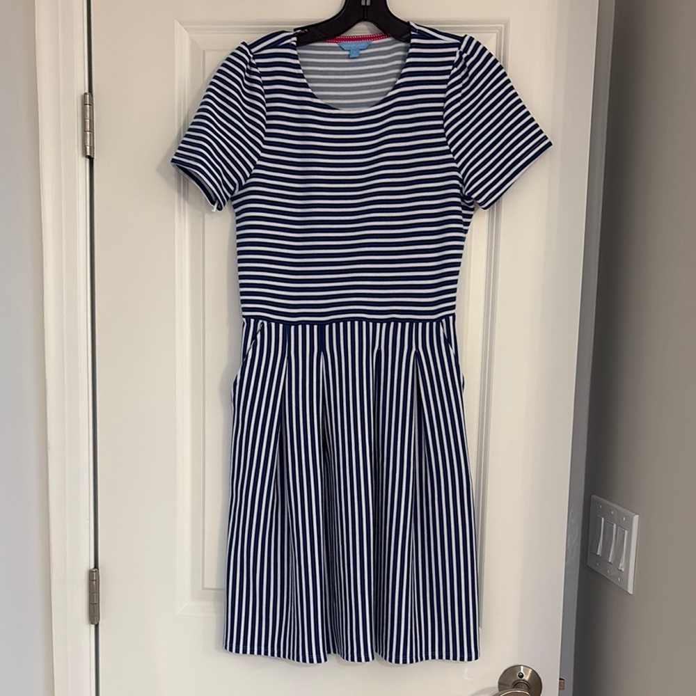 Draper James Blue and White Striped dress